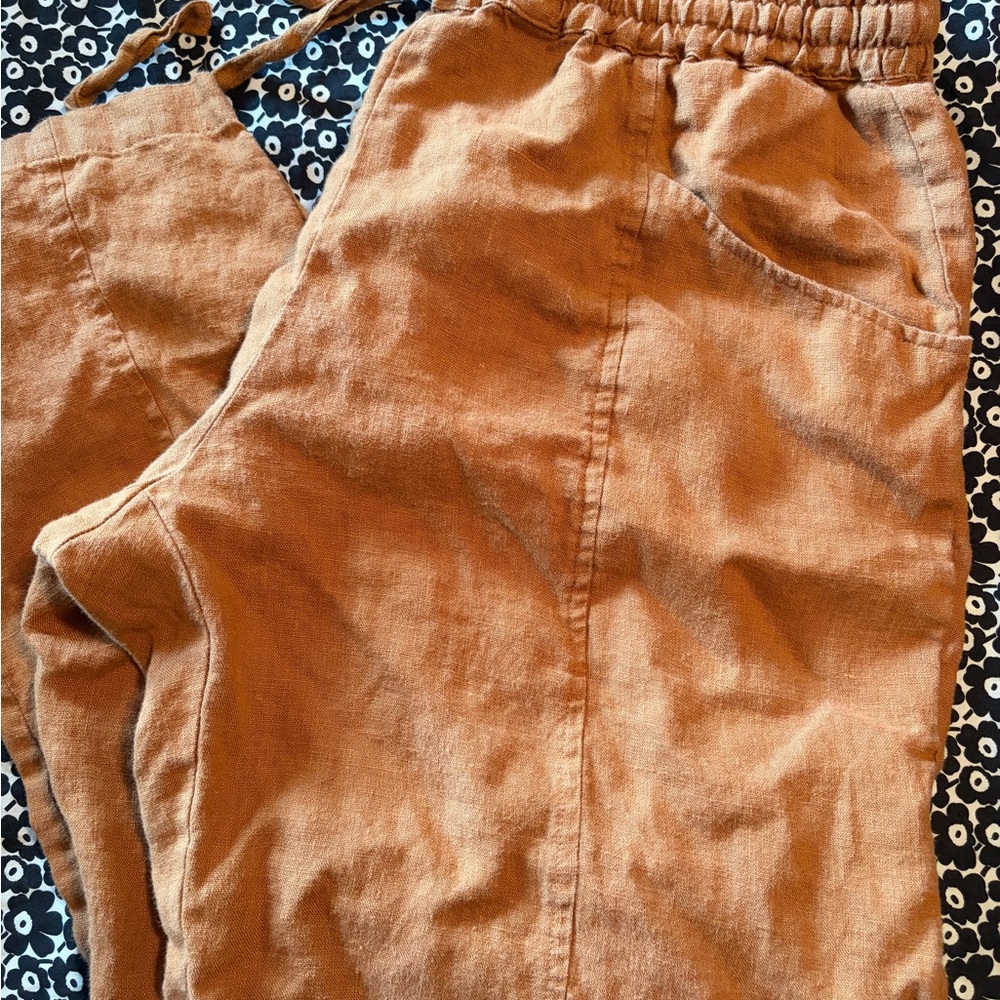 Magic Linen Cinnamon “Sardinia” Drawstring Linen Pants XXL